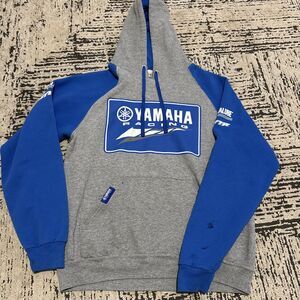 Yamaha  Racing Hoodie Medium GYTR Motocross Hooded Sweatshirt Blue Grey Yamalube